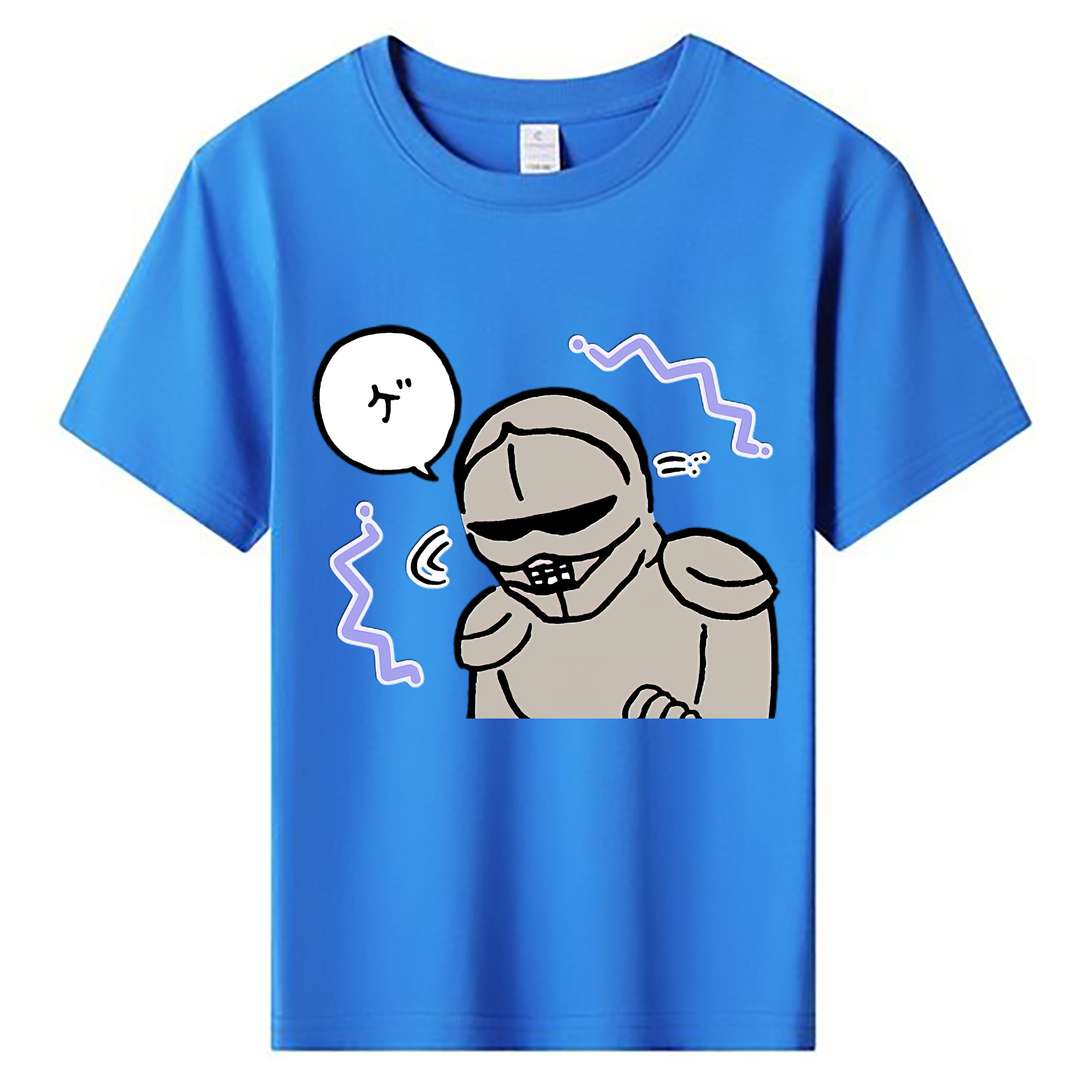 （画像用） ちいかわ 労働の鎧さん Chii-kawa Mr. Armor of Labor 綿100％キッズTシャツ（フロントプリント）